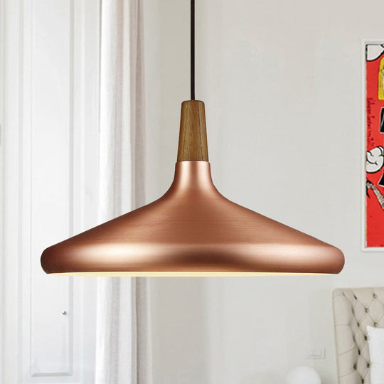 Down Lighting Industrial Restaurant Pendant - 7’/10.5’/16’ Width 1 Head Flared Aluminum Shade