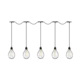 Industrial Pear Cage Pendant Chandelier With 3/5/7 Bulb Multi Light Kit In Black Iron