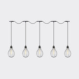 Industrial Pear Cage Pendant Chandelier With 3/5/7 Bulb Multi Light Kit In Black Iron