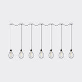 Industrial Pear Cage Pendant Chandelier With 3/5/7 Bulb Multi Light Kit In Black Iron