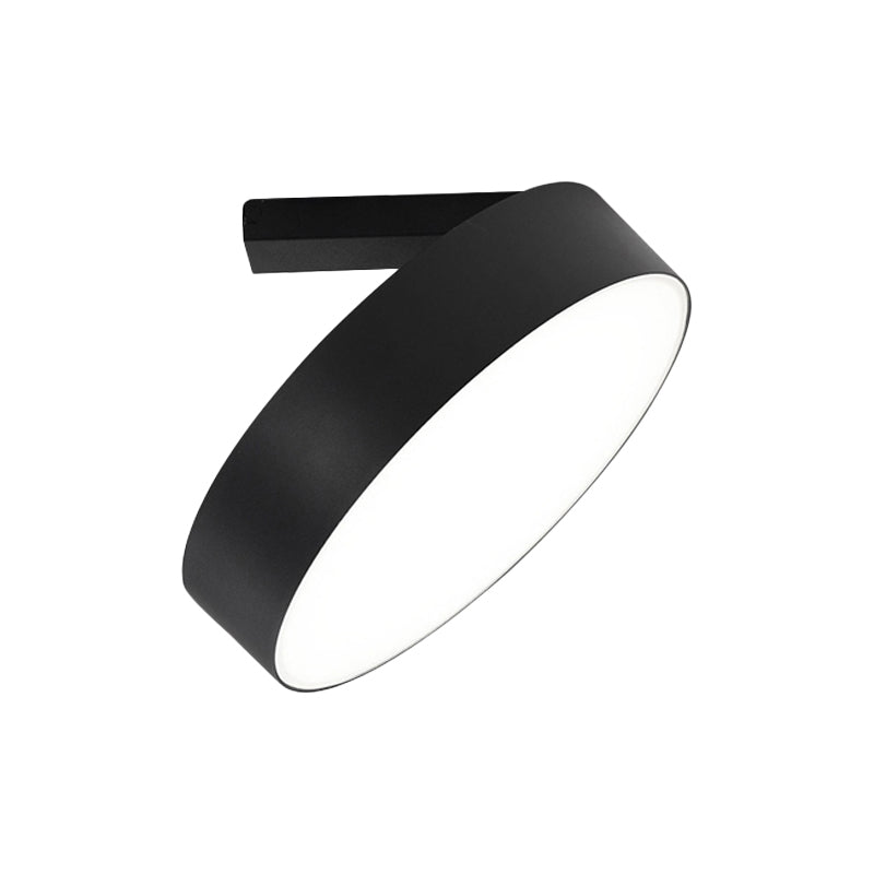 Modern Round Led Flushmount Ceiling Light In Black - 8’/12’ Diameter