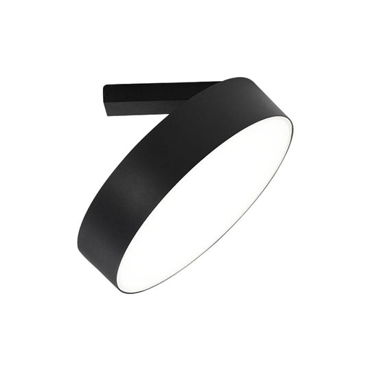 Modern Round Led Flushmount Ceiling Light In Black - 8’/12’ Diameter