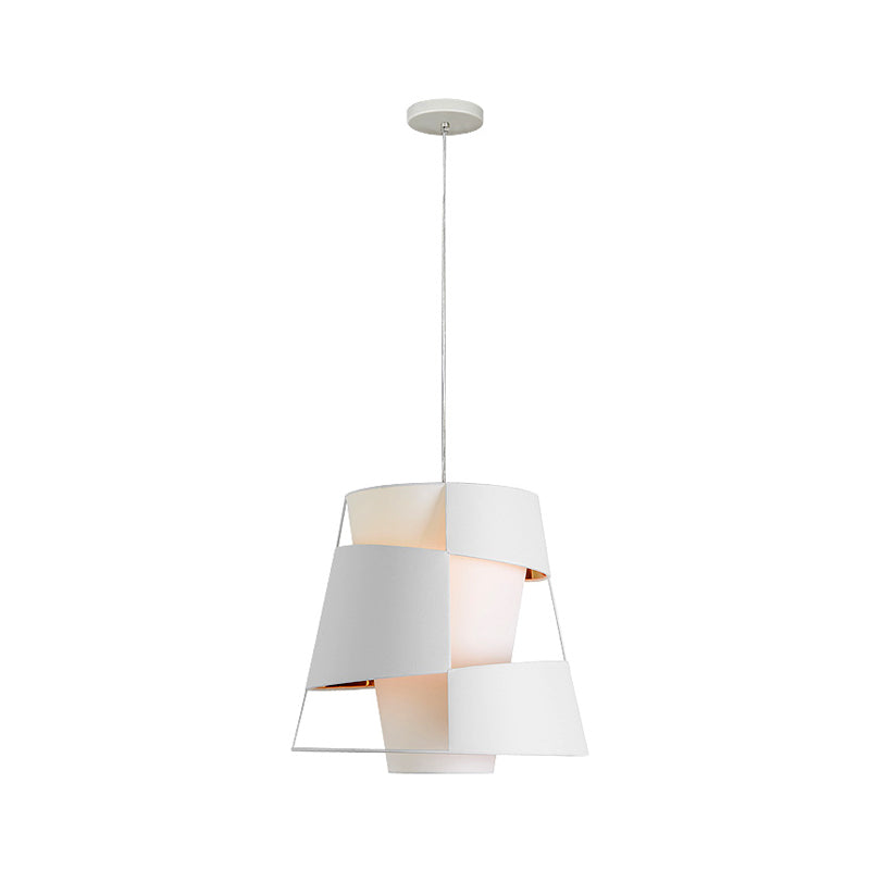Modern White/Black Hanging Light With Laser Cut Design - Metal Ceiling Pendant Lamp