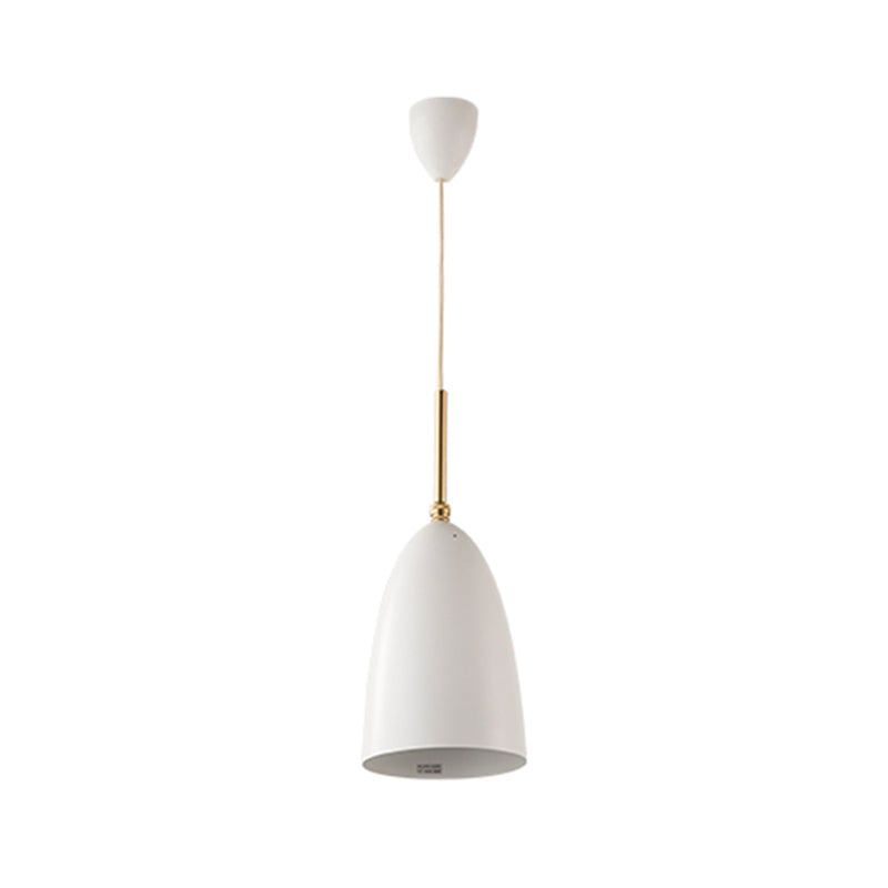Modern White Bedroom Pendant Light With Iron Shade