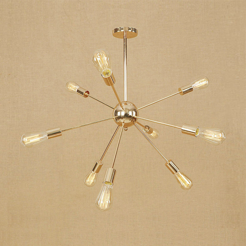 Retro Copper/Chrome Chandelier - Stylish 9/12 Lights Pendant Light For Over Table