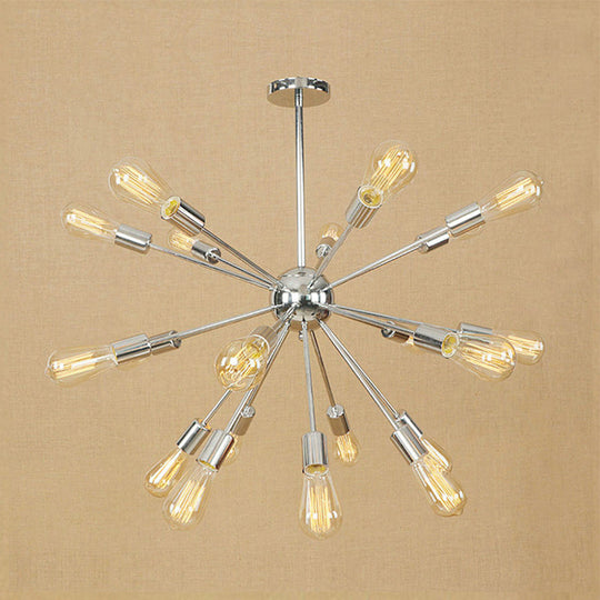 Farmhouse 18/21-Light Iron Chandelier: Copper/Gold Sputnik Ceiling Fixture For Dining Room 21 /