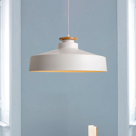 Modern Black/White Metal Pendant Light With Adjustable Cord - Barn/Cylinder/Tapered Design White / A