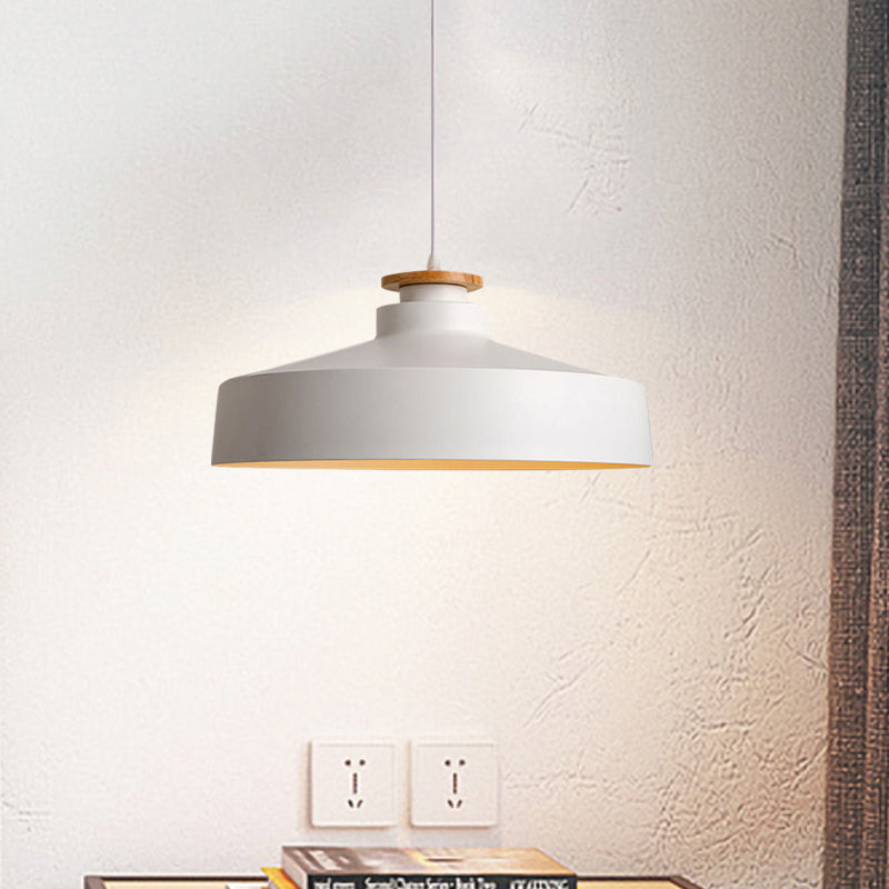 Modern Black/White Metal Pendant Light With Adjustable Cord - Barn/Cylinder/Tapered Design