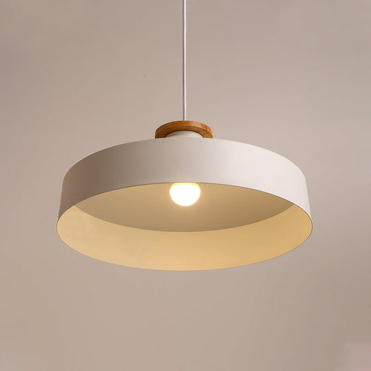 Modern Black/White Metal Pendant Light With Adjustable Cord - Barn/Cylinder/Tapered Design