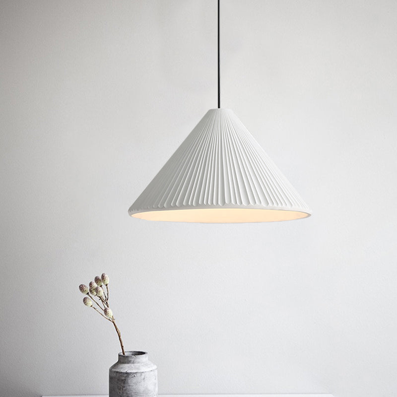1-Head Nordic Style Pendant Light: 12.5/16.5 W Ribbed Design Blue/Pink/White Resin Bedroom Hanging