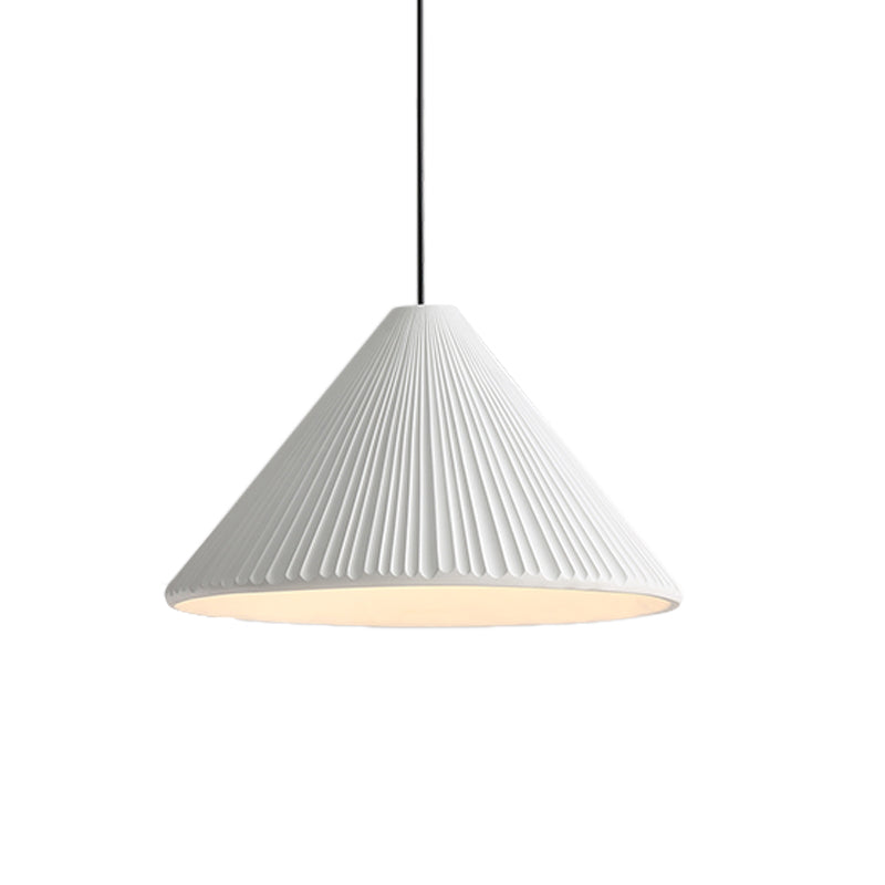 Modern Nordic Style Conic Pendant Light In Blue/Pink/White - Ribbed Design 12.5’/16.5’ Width