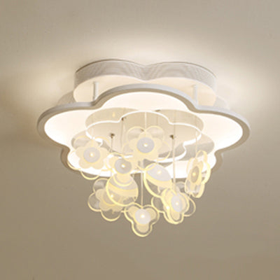 Blossom Modern Led Ceiling Light For Adult & Kid Bedrooms (Acrylic Flushmount) White / 18’ Warm