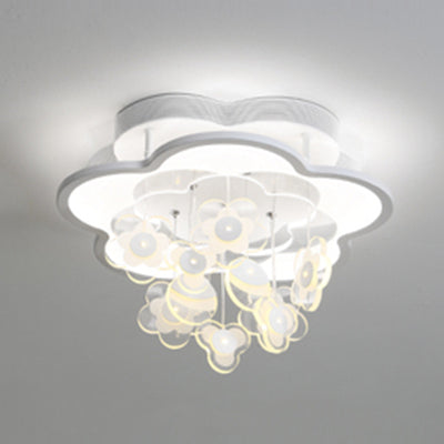Blossom Modern Led Ceiling Light For Adult & Kid Bedrooms (Acrylic Flushmount) White / 18’ 2 Color