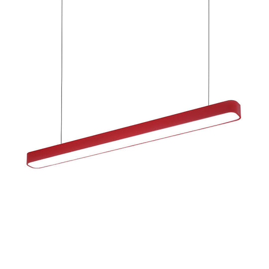 Modern Metal Led Hanging Lamp – Tubular Pendant Light For Dining Room Available In Red/Blue/Yellow