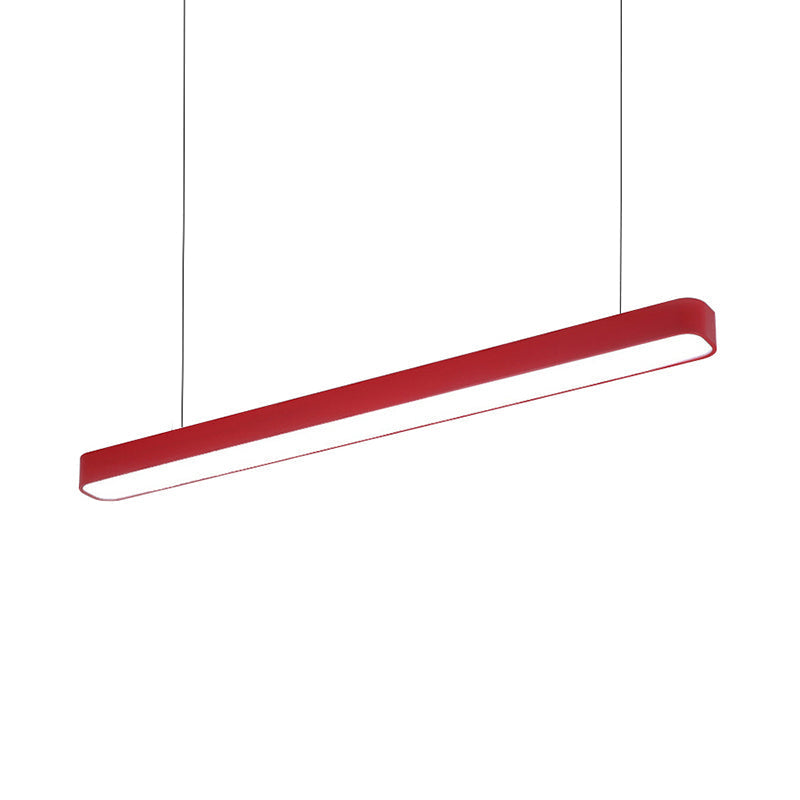 Contemporary Metal Led Hanging Lamp - Tubular Pendant Light For Dining Room Red/Blue/Yellow
