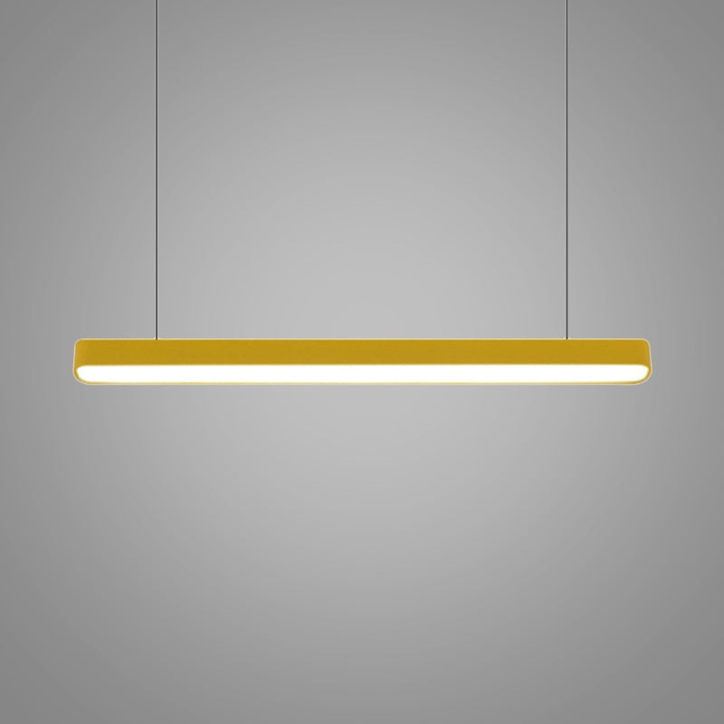 Modern Metal Led Hanging Lamp – Tubular Pendant Light For Dining Room Available In Red/Blue/Yellow