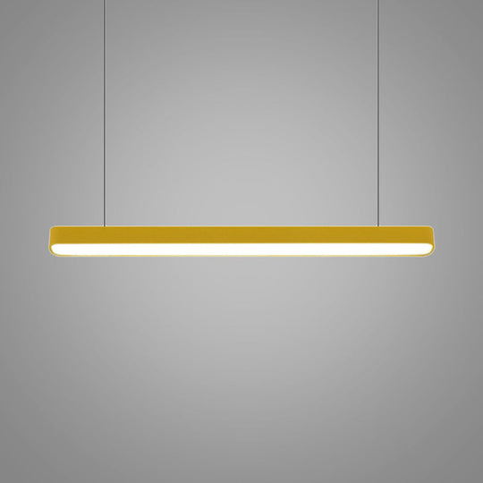 Contemporary Metal Led Hanging Lamp - Tubular Pendant Light For Dining Room Red/Blue/Yellow