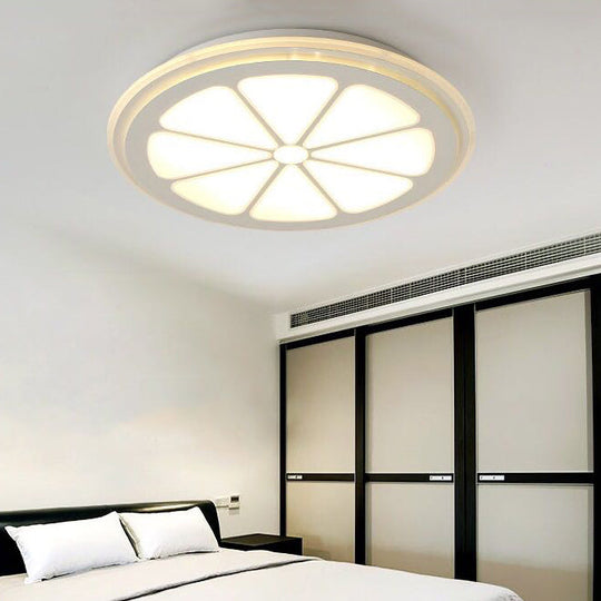 Lemon Led Circular Ceiling Mount Light – Cartoon Acrylic Lamp White Perfect For Bathrooms / 16’