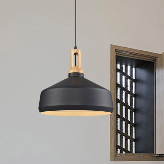 Modern Aluminum Cone/Drum Shade Hanging Ceiling Light - 1 Pendant In Black/White