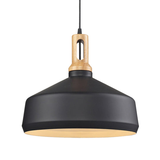 Modern Aluminum Cone/Drum Shade Hanging Ceiling Light - 1 Pendant In Black/White