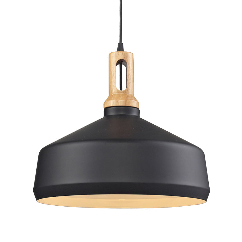 Modern Hanging Ceiling Light With Cone/Drum Shade - 1-Light Aluminum Pendant For Dining Room
