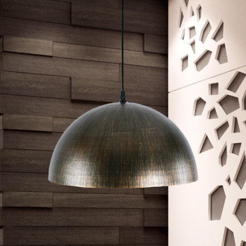 Vintage Style Metal Pendant Dome Shade In Bronze/Brown – Perfect For Dining Table Bronze