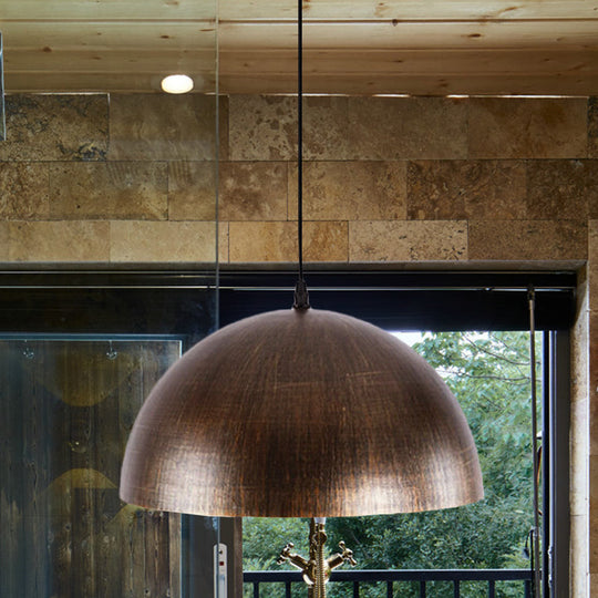 Vintage-Style Metal Bronze/Brown Pendant Dome Ceiling Light Fixture For Dining Table

This Improved