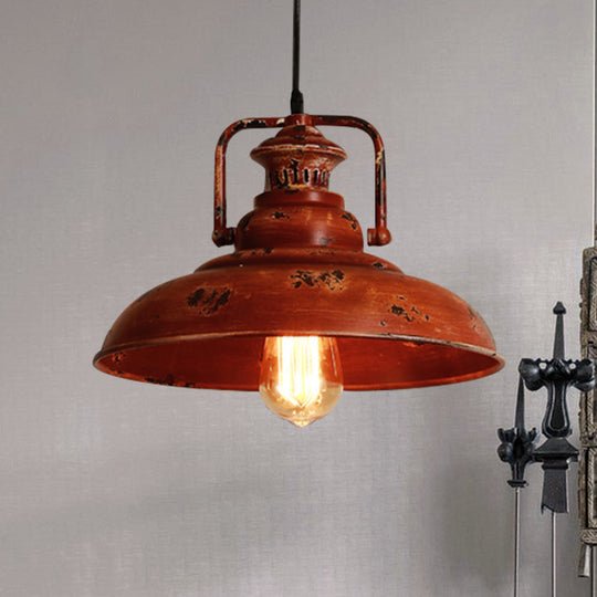 Rustic Industrial Barn Ceiling Light With Adjustable Cord - Perfect For Restaurants