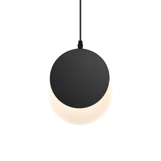 Rotatable Led Pendant Hanging Lamp With Acrylic Shade In Warm/White Light 7’/11’W - Black/White