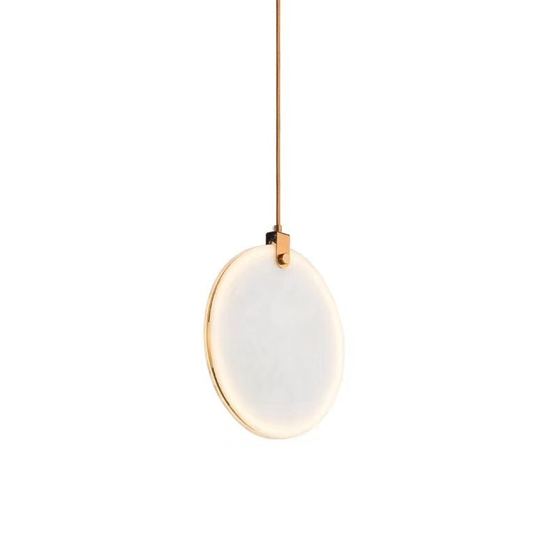 Round Glass Pendant Lamp With Modern Led Lighting In White Or Warm Light - Available 3 Sizes
