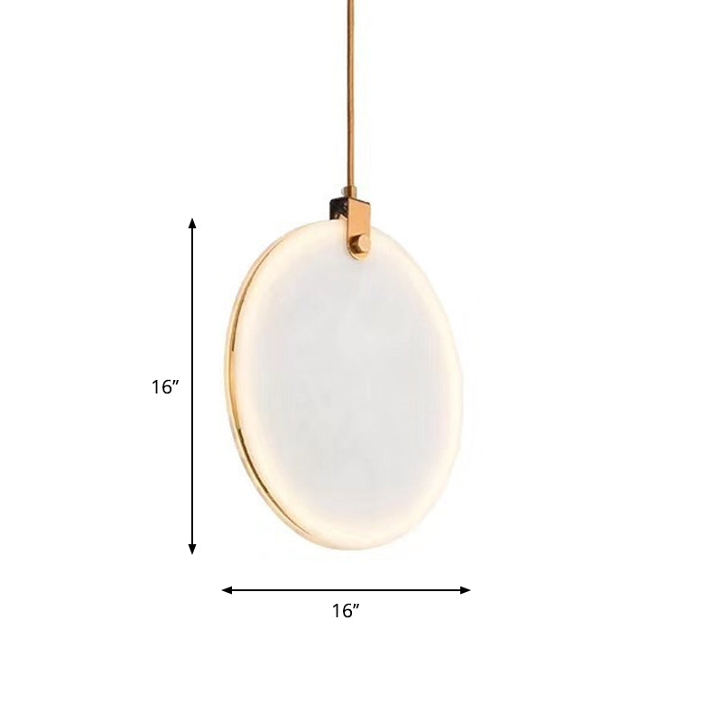 Round Glass Pendant Lamp With Modern Led Lighting In White Or Warm Light - Available 3 Sizes