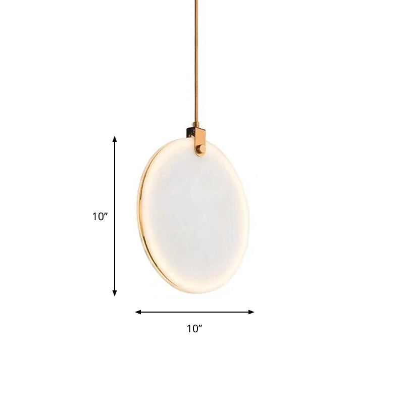 Round Glass Pendant Lamp With Modern Led Lighting In White Or Warm Light - Available 3 Sizes