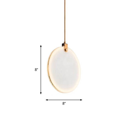 Round Glass Pendant Lamp With Modern Led Lighting In White Or Warm Light - Available 3 Sizes
