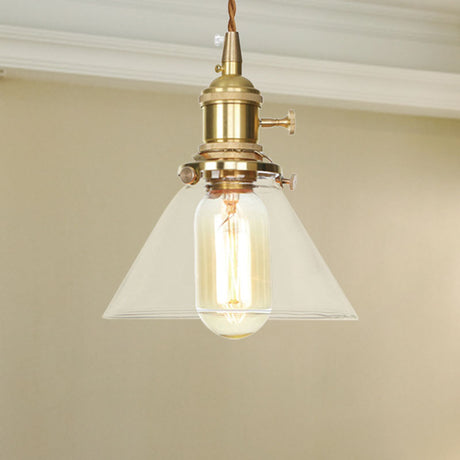 Clear Glass Cone Pendant Light Height Adjustable 1 Ideal For Kitchen /