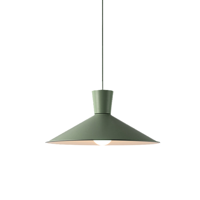 Nordic Cone Down Pendant Light - 1 Pink/Blue/Grey Metal Hanging Design