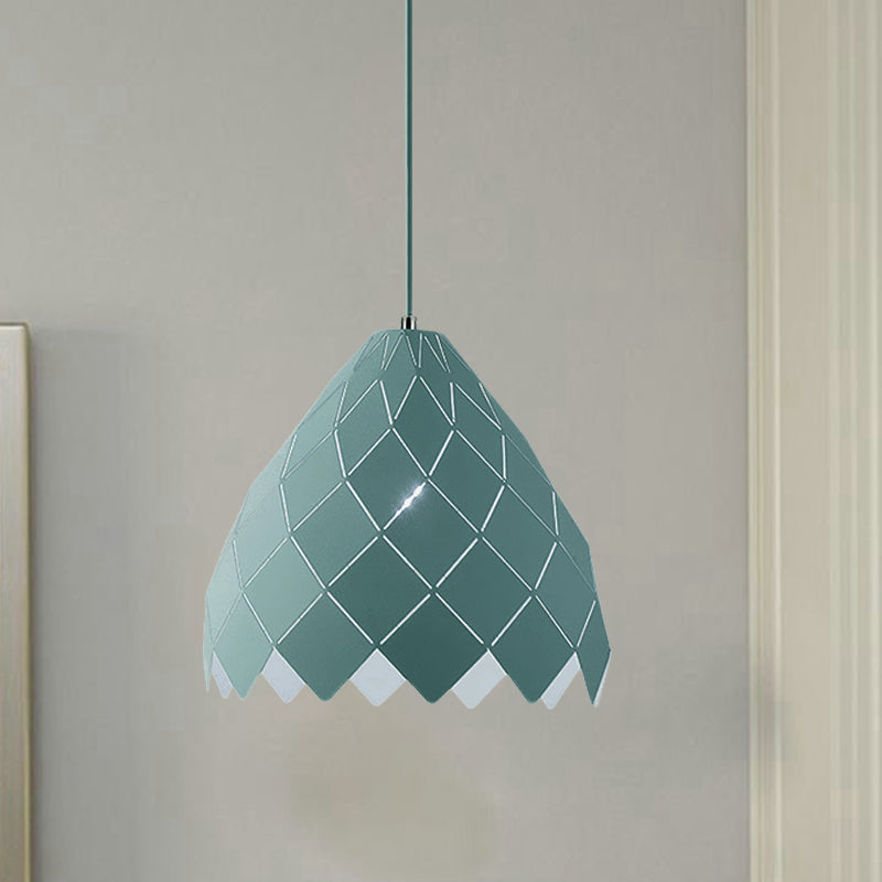 Modern Geometric Splicing Pendant Light - Nordic Metal 1-Light Pink/Yellow/Green Hanging Fixture