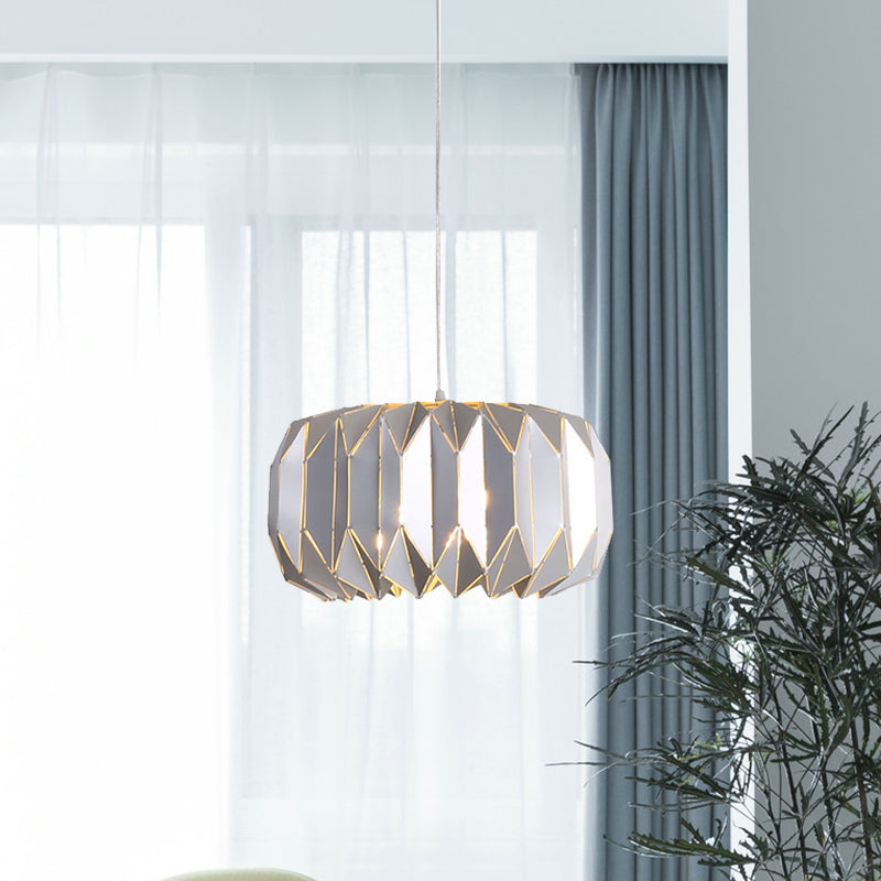 Modern 1-Light Ceiling Pendant With Sleek Silver/Black Metal Shade - Stylish Hanging Lamp Kit