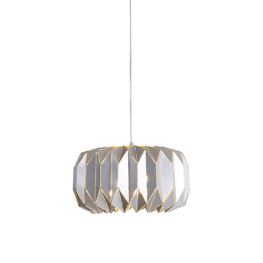 Modern 1-Light Ceiling Pendant With Sleek Silver/Black Metal Shade - Stylish Hanging Lamp Kit