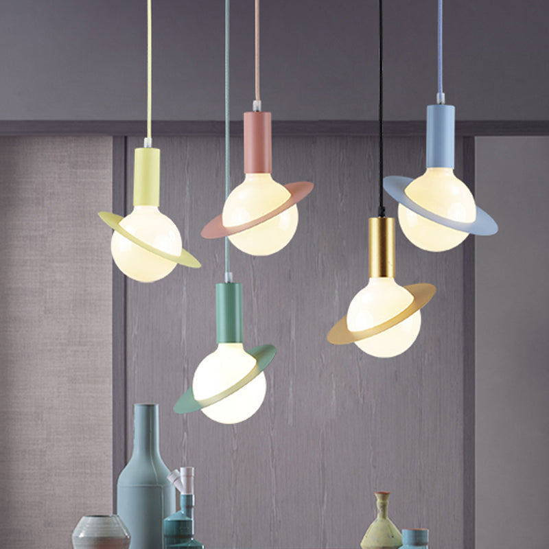 Modern Glass Pendant Light With Colorful Shades - Ideal For Dining Room Décor