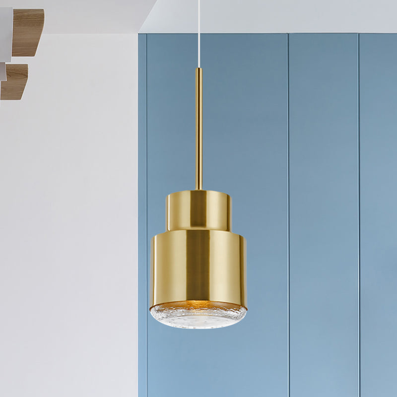 Post Modern Cylinder Pendant Ceiling Light Gold/Bronze Suspension For Living Room