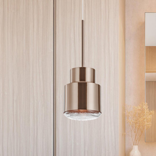 Post Modern Cylinder Pendant Ceiling Light Gold/Bronze Suspension For Living Room