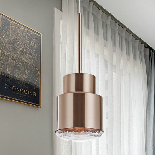 Post Modern Cylinder Pendant Ceiling Light Gold/Bronze Suspension For Living Room