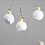 Stylish Nordic Metal Pendant Lamp - 1 Light Ceiling Lighting In Green/White For Living Room