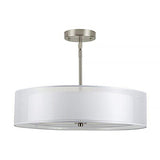 Contemporary Fabric White Led Hanging Pendant Lamp - 16/19.5/23.5 Diameter