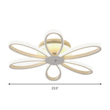 Modern Chrysanths Ceiling Led Light Fixture For Living Room In Warm Or White Sizes 23.5-41