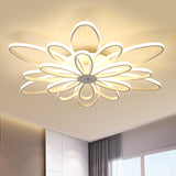 Modern Chrysanths Ceiling Led Light Fixture For Living Room In Warm Or White Sizes 23.5-41 / 31.5