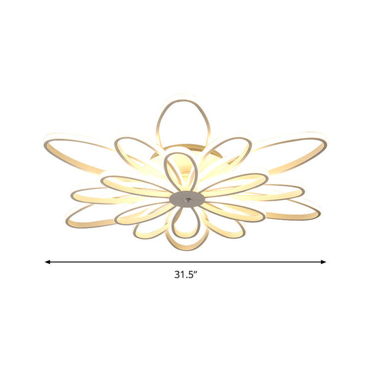 Modern Chrysanths Ceiling Led Light Fixture For Living Room In Warm Or White Sizes 23.5’ - 41