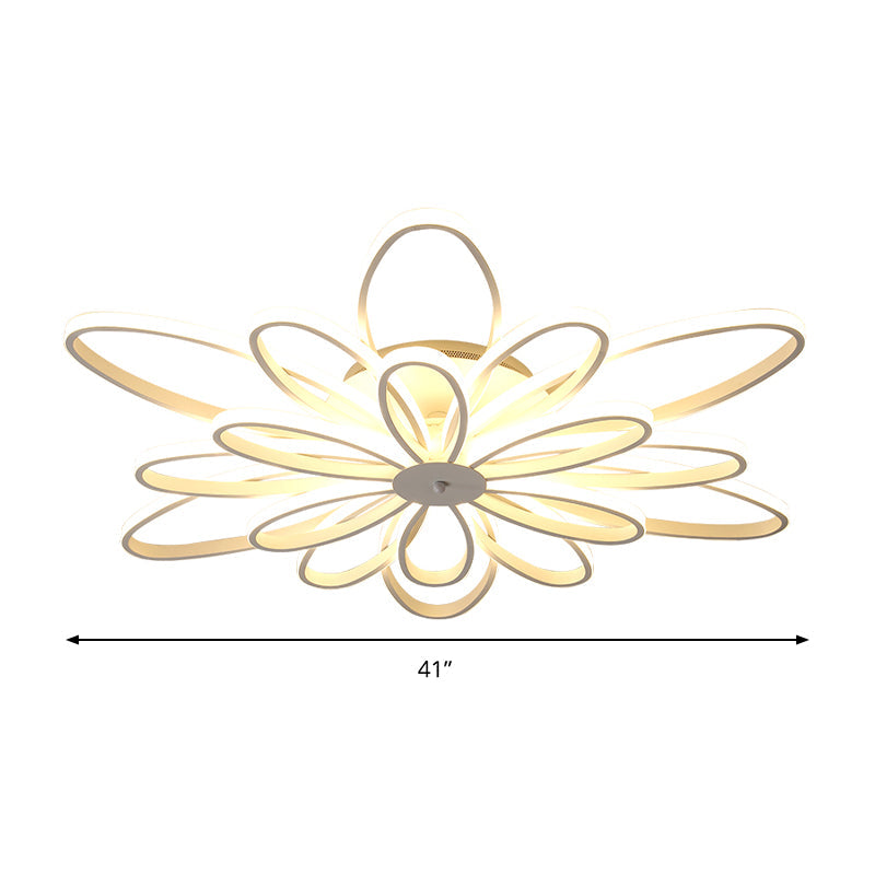 Modern Chrysanths Ceiling Led Light Fixture For Living Room In Warm Or White Sizes 23.5’ - 41