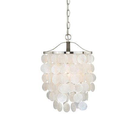 Nordic Shell Wind Chime Pendant Light - Elegant White Hanging Ceiling For Living Room