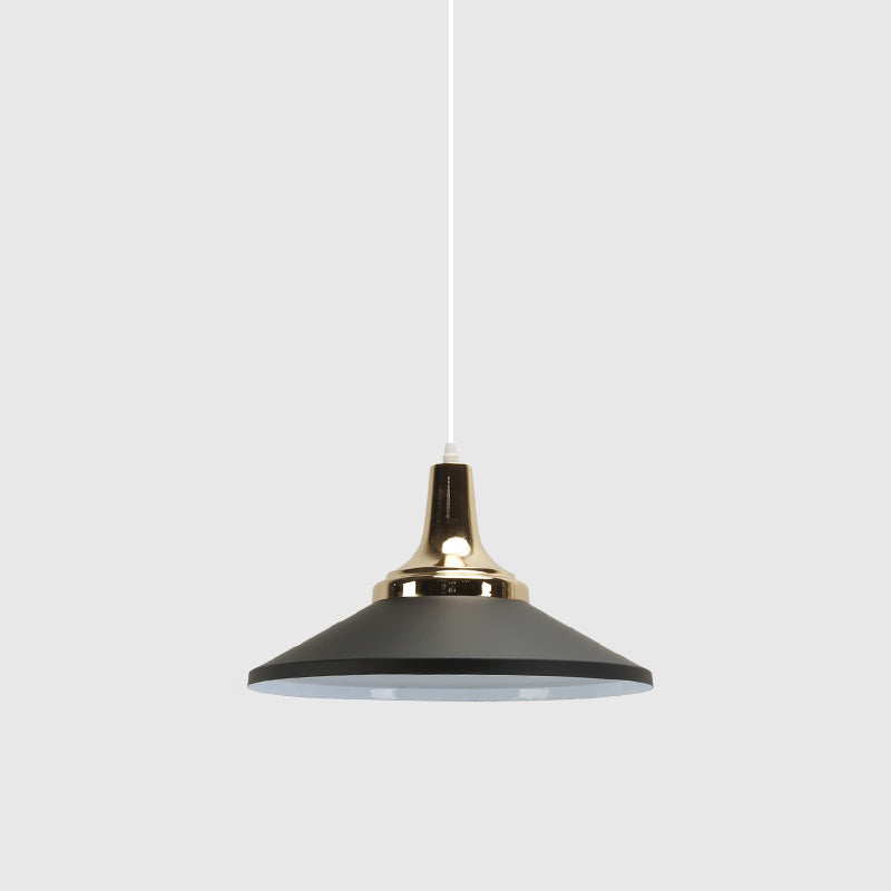 Modern Shallow Cone Pendant Light - Aluminum Hanging Lamp For Hotel Kitchen